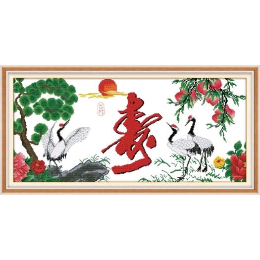 Tùng hạc và chữ thọ